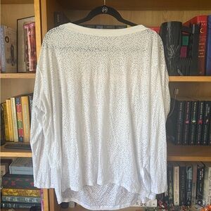 Athleta White Boxy Long Sleeve Blouse